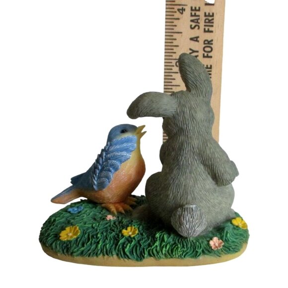 Fitz Floyd Charming Tails Binkey Bunny Bluebird Figurine A Little Bird Told Me - Picture 7 of 8